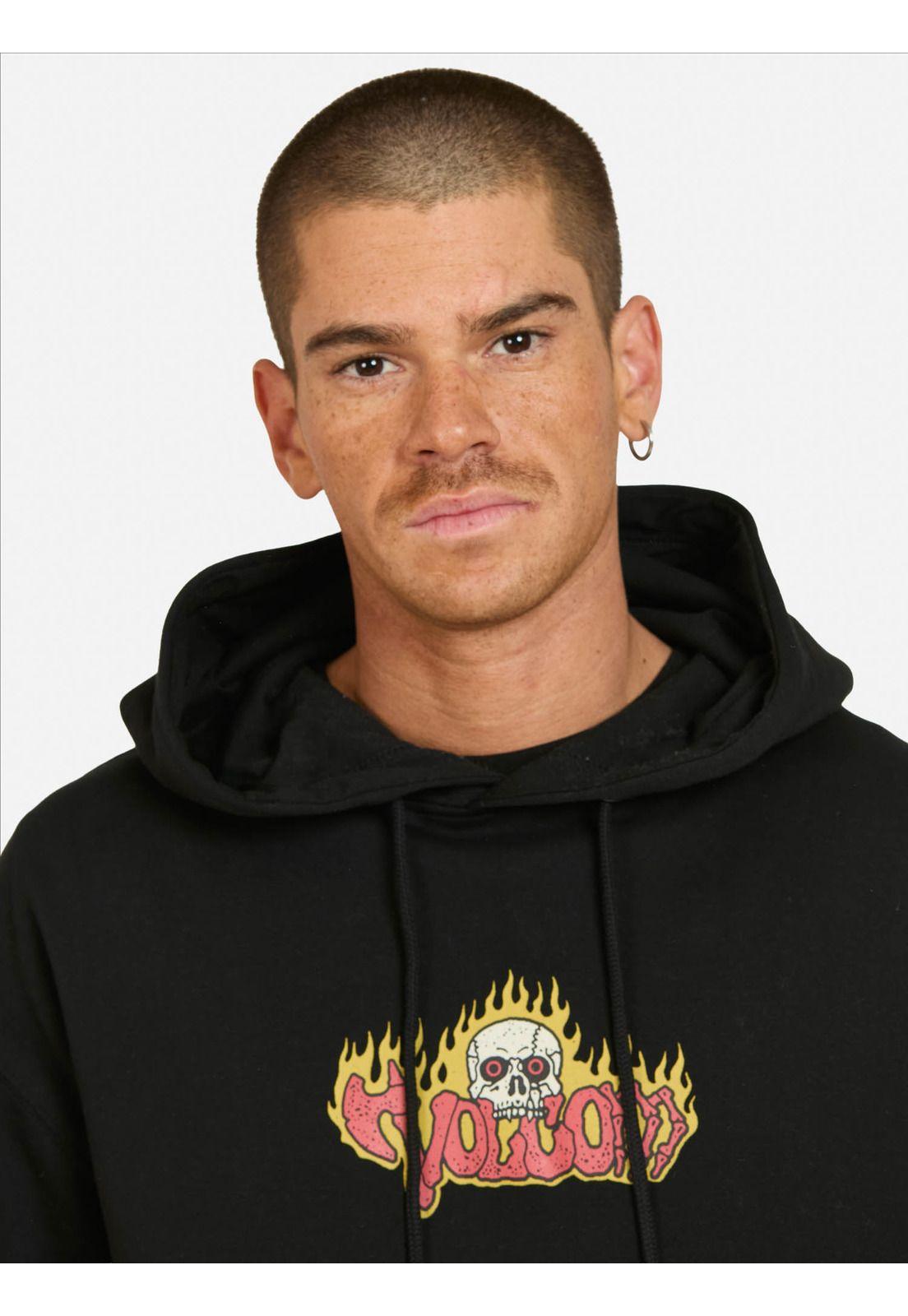 Poleron Canguro Noder Negro Hombre Volcom-2
