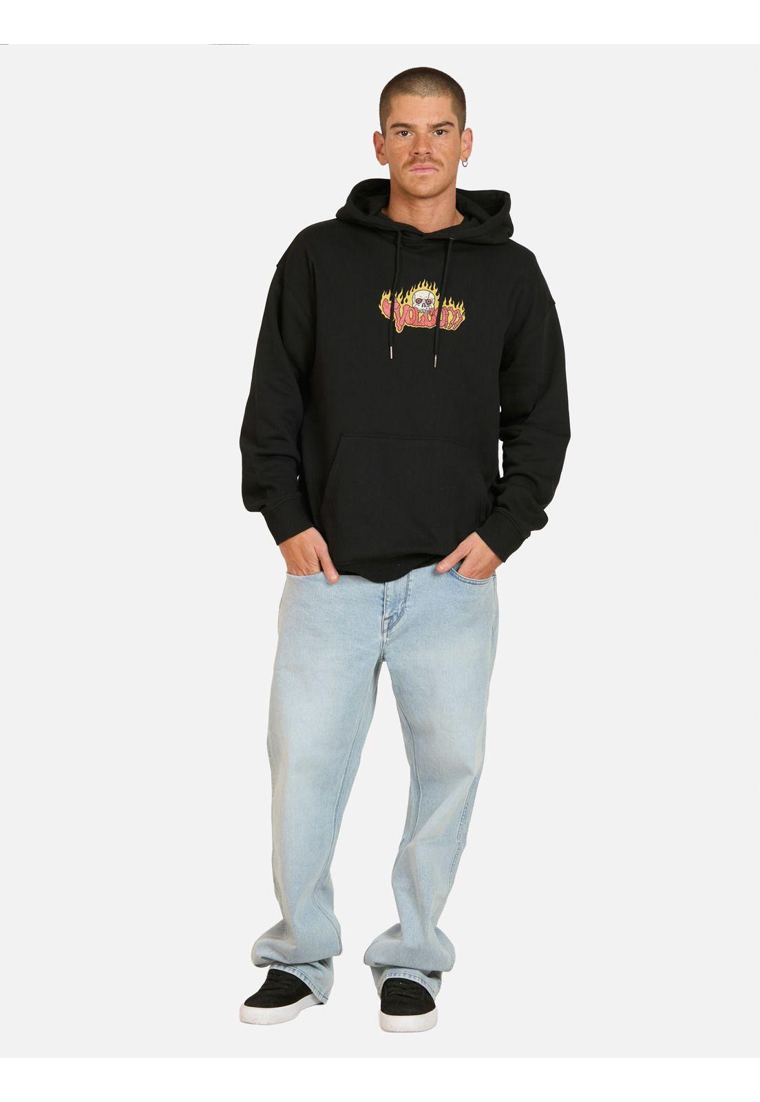 Poleron Canguro Noder Negro Hombre Volcom-3