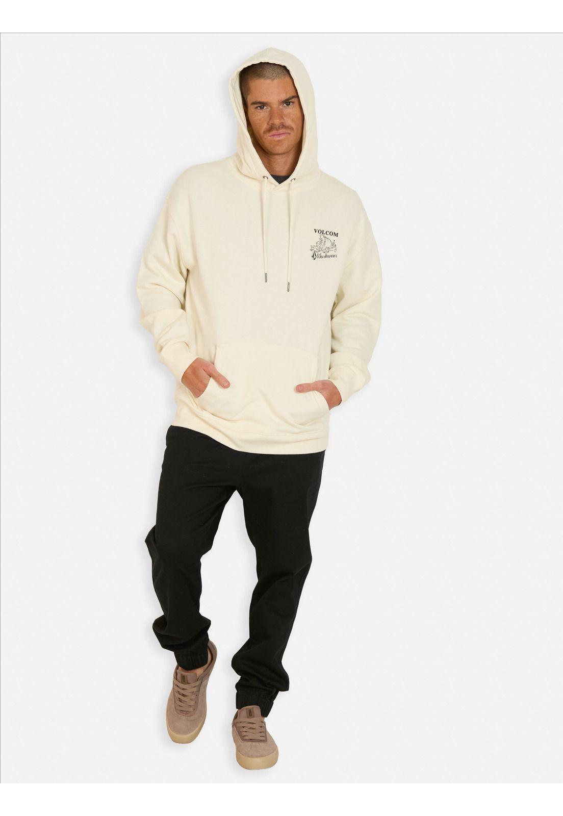 Poleron Canguro Operator Beige Hombre Volcom-3