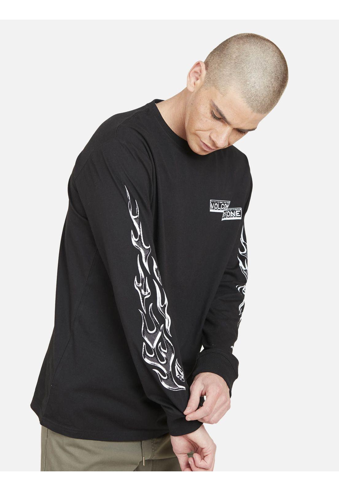 Polera IGNITTION  LS TEE Hombre Negro Volcom-2