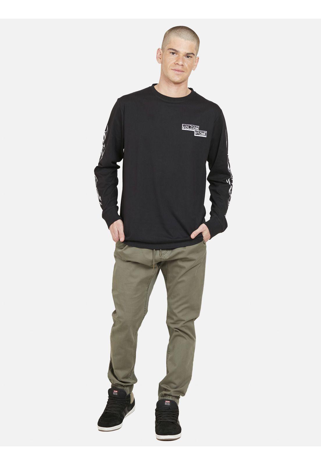 Polera IGNITTION  LS TEE Hombre Negro Volcom-3