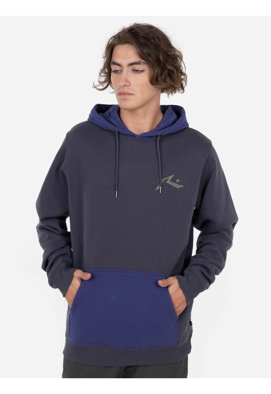 Poleron RUSTY LOGO HOODIE Hombre Gris Rusty-0