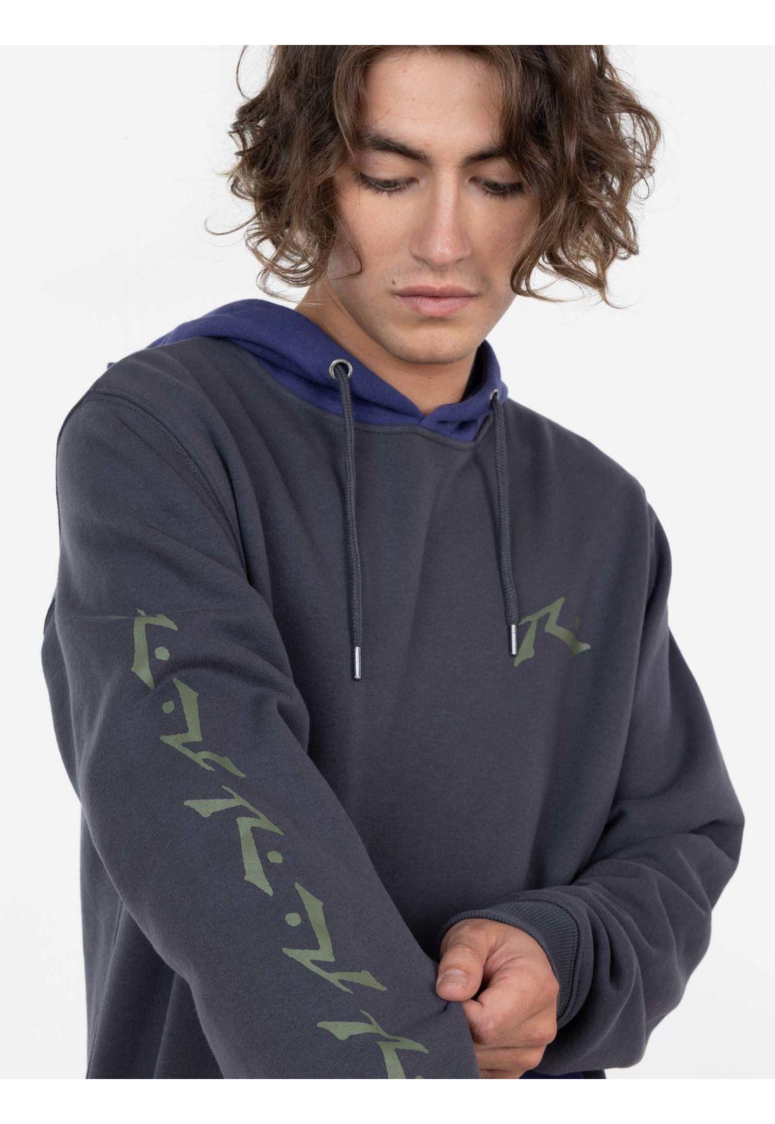 Poleron RUSTY LOGO HOODIE Hombre Gris Rusty-3