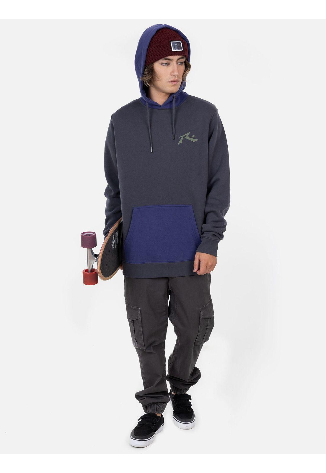 Poleron RUSTY LOGO HOODIE Hombre Gris Rusty-4