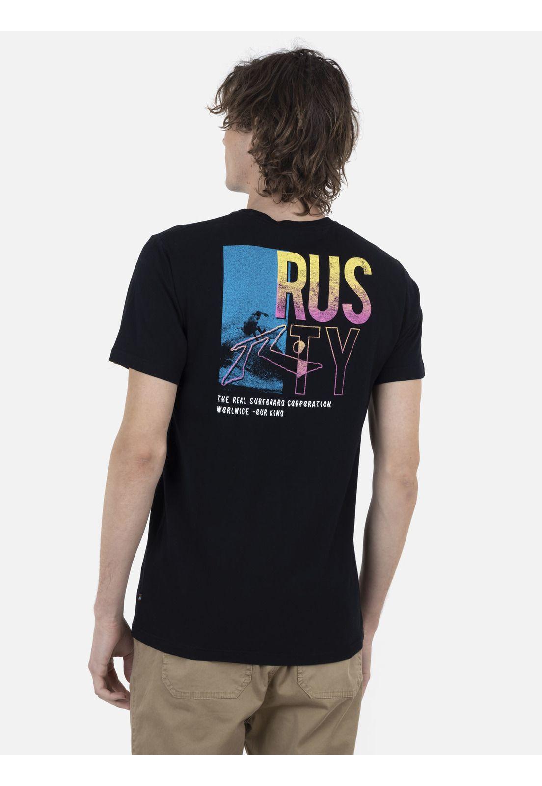 Polera Hombre 90´S SURF S/S TEE Negro Rusty-1