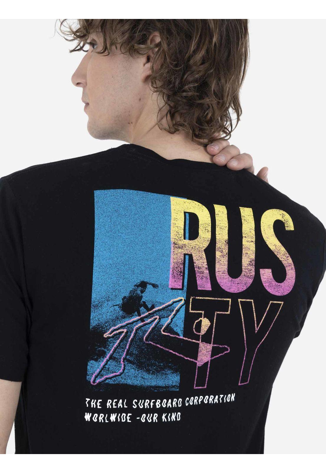 Polera Hombre 90´S SURF S/S TEE Negro Rusty-2