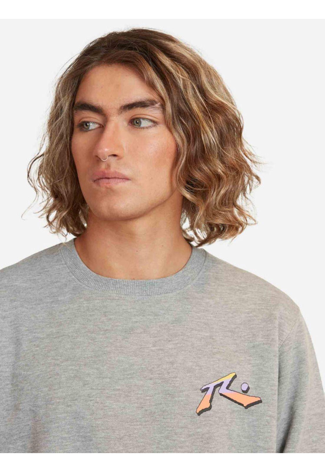 Poleron Mesh Color Crew Negro Hombre Rusty-2