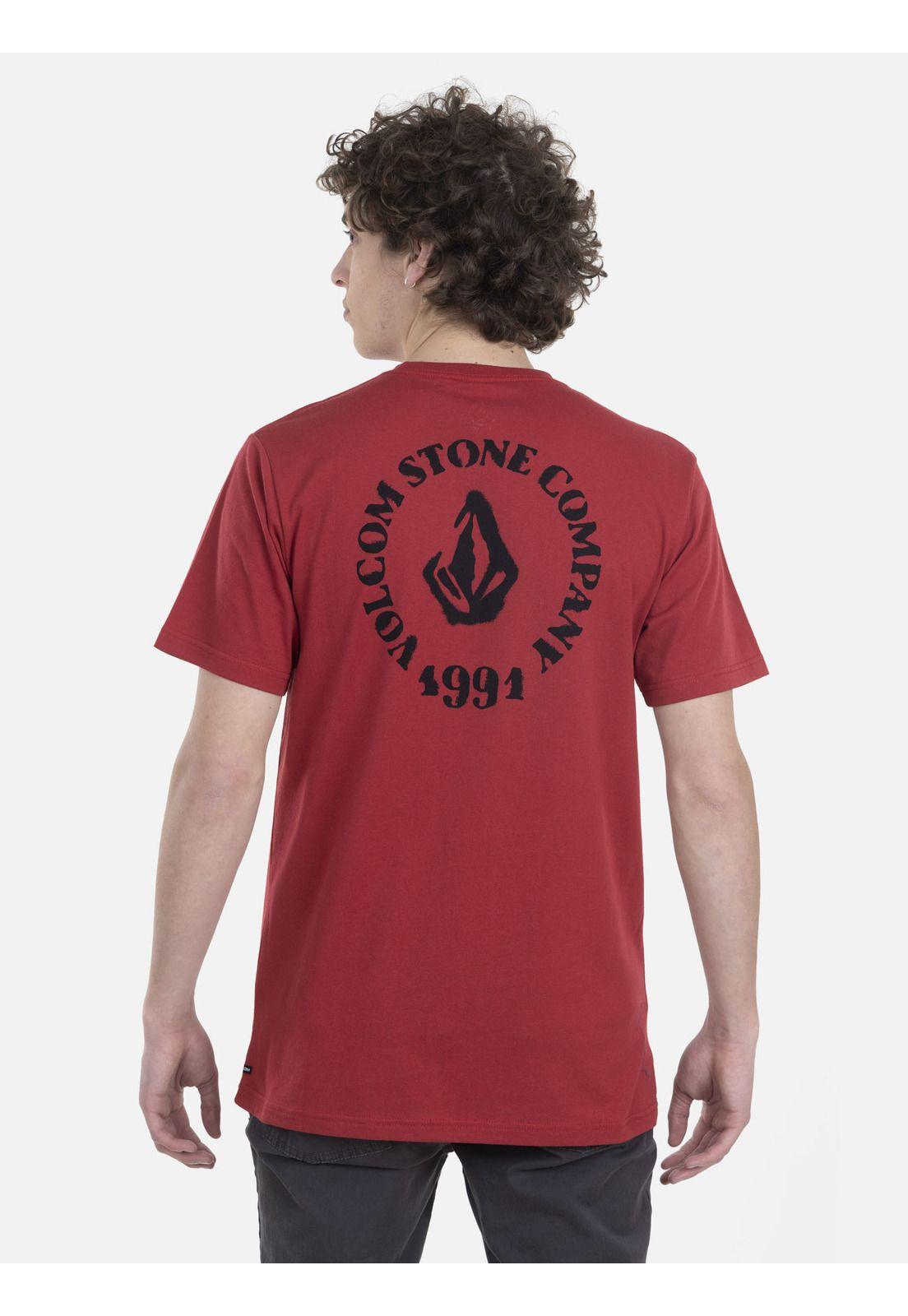 Polera M/C Básica Hombre 7P127-MV22 Burdeo Volcom-1