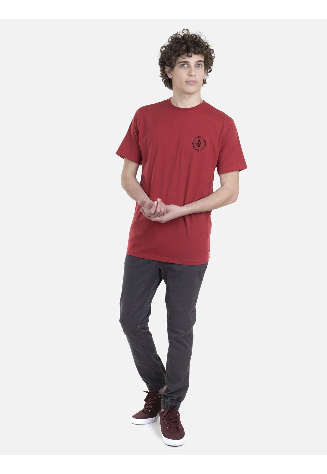 Polera M/C Básica Hombre 7P127-MV22 Burdeo Volcom-3