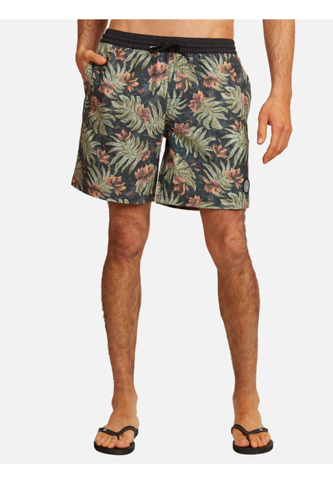 Traje De Baño Marble floral Trunks Multicolor Hombre volcom-0