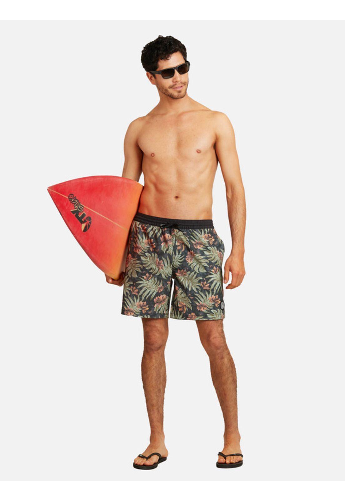 Traje De Baño Marble floral Trunks Multicolor Hombre volcom-3