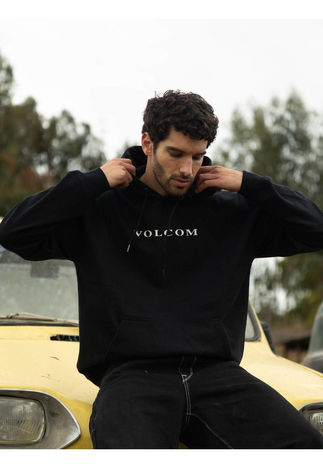 Poleron Canguro VLC Stone Po Negro Hombre Volcom-0