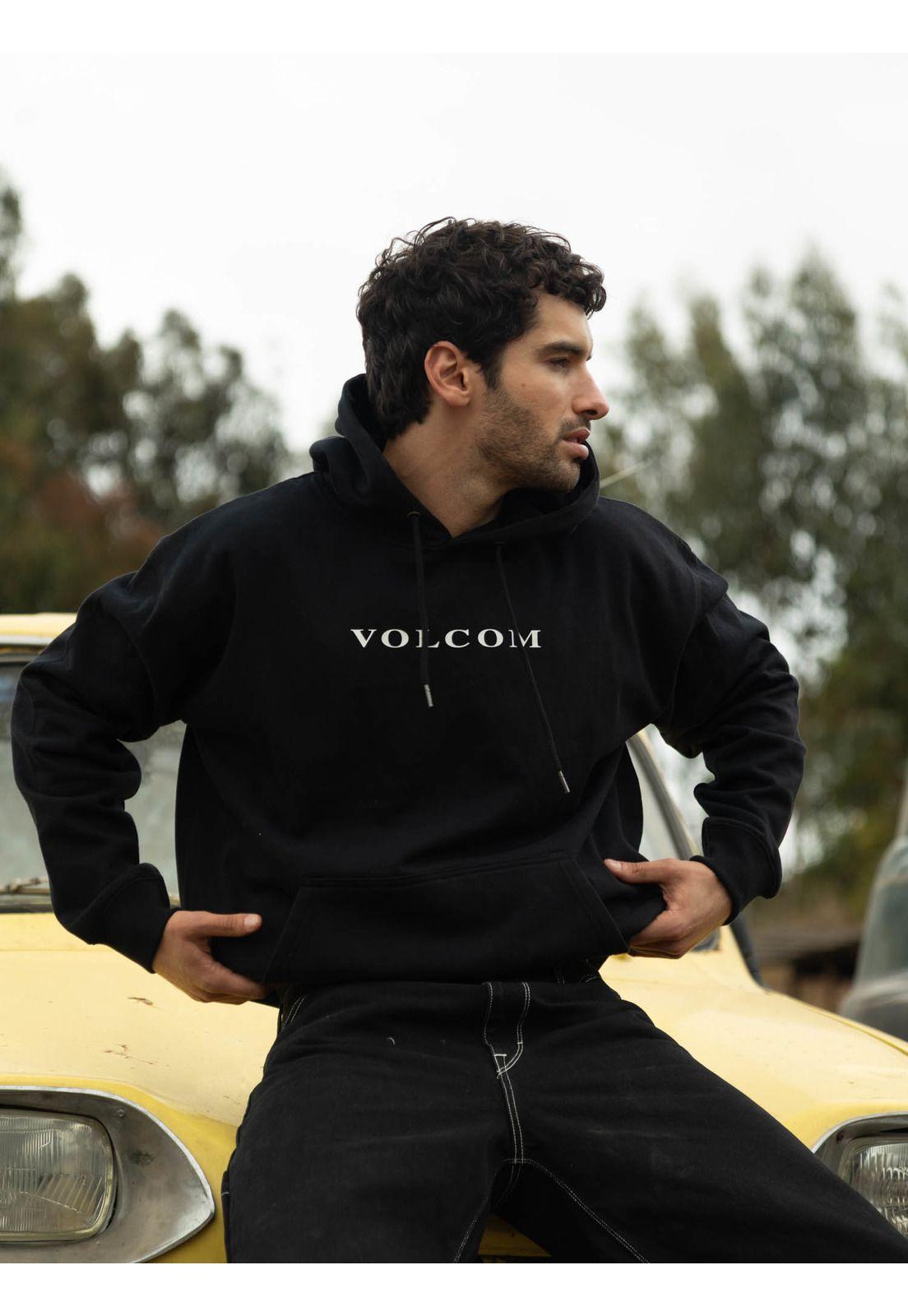 Poleron Canguro VLC Stone Po Negro Hombre Volcom-2