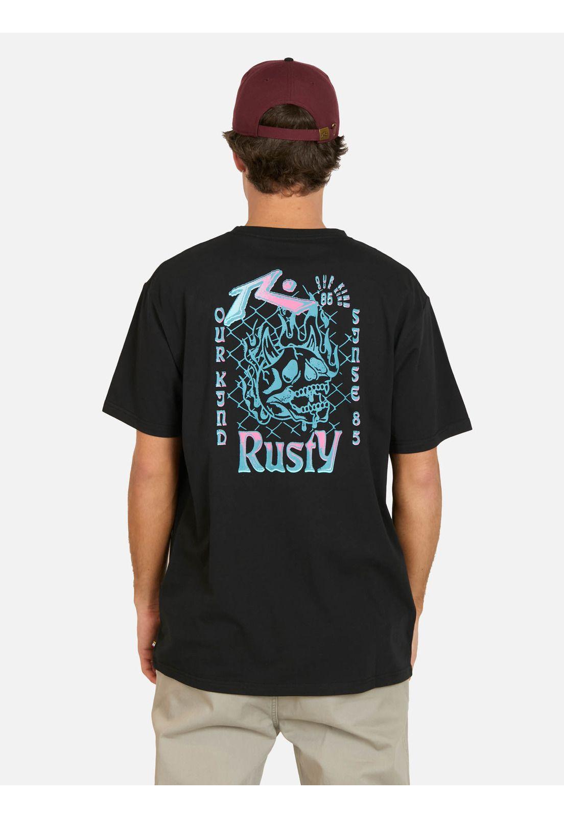 Polera MC Estampa Negro Hombre Rusty-1