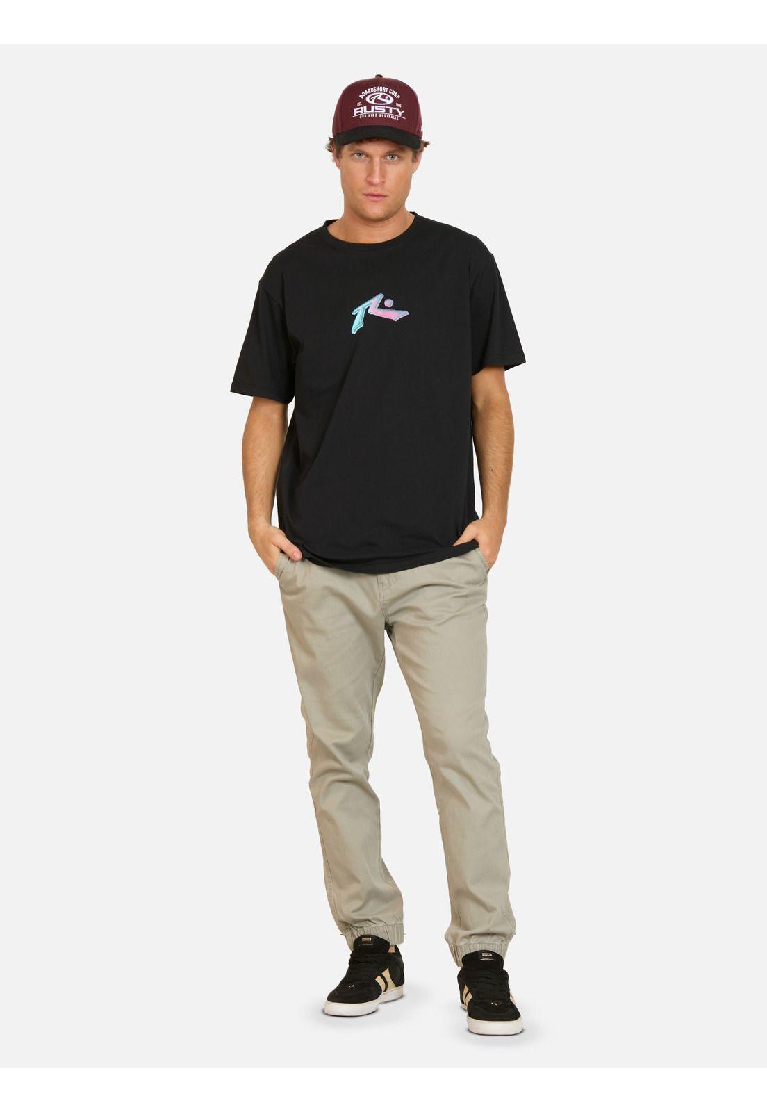 Polera MC Estampa Negro Hombre Rusty-3