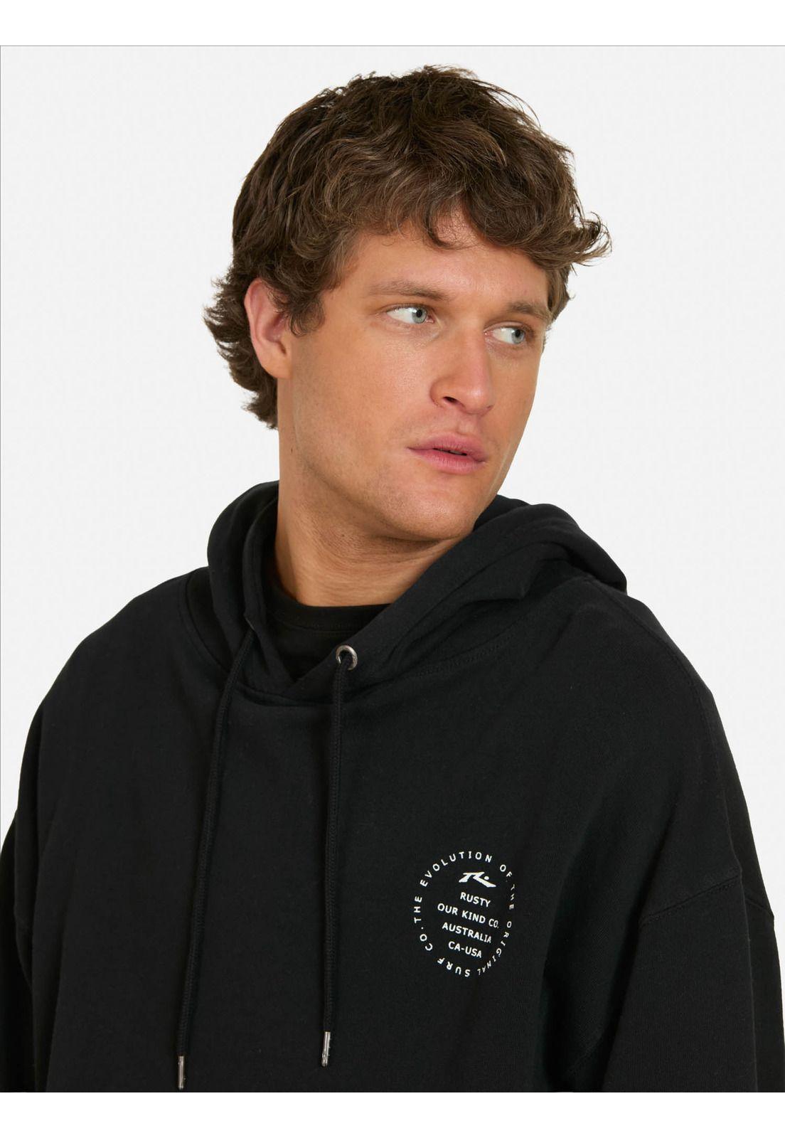 Poleron Canguro Brezal Negro Hombre Rusty-2
