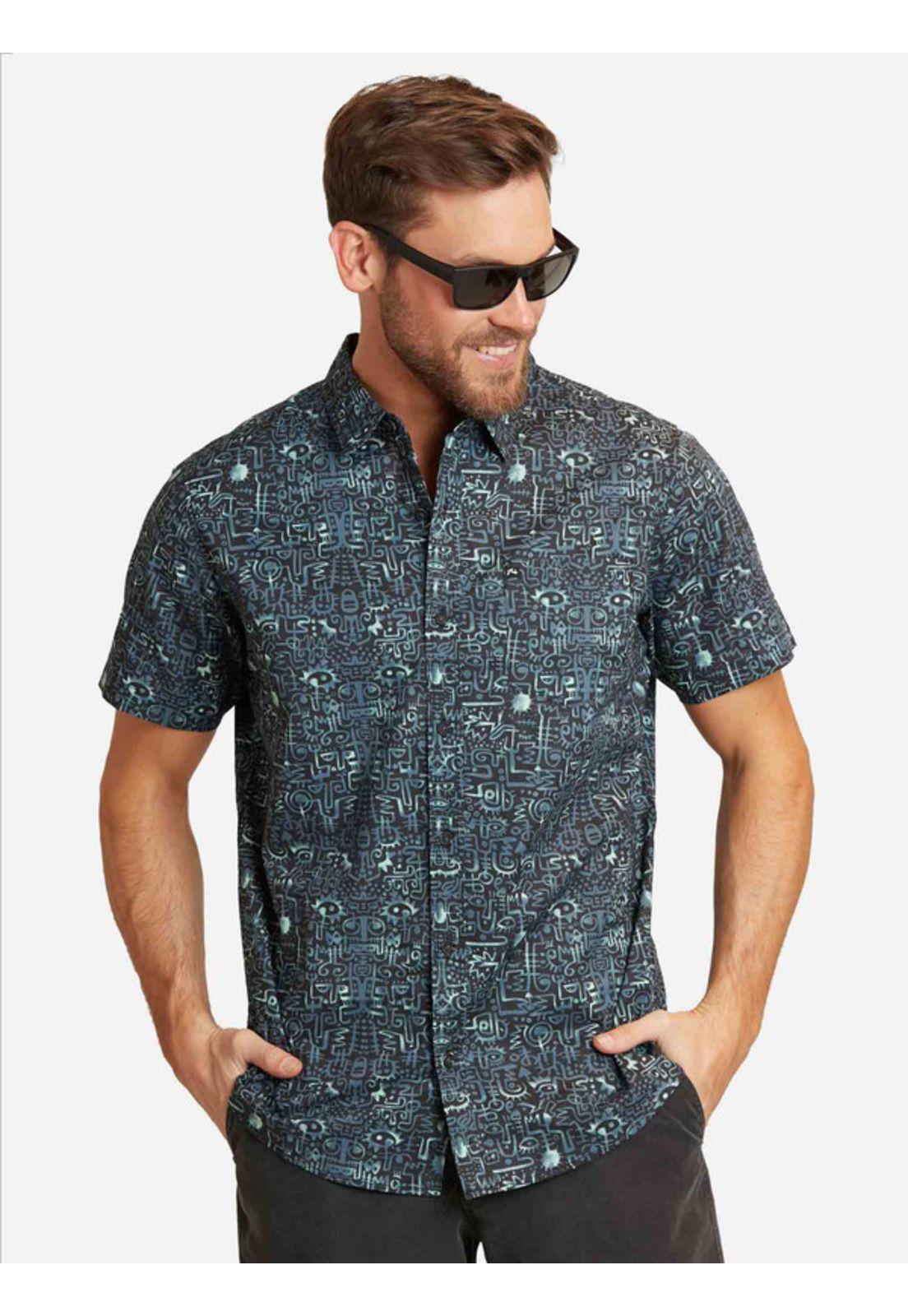 Camisa Storie Ss Shirt Multicolor Hombre Rusty-0