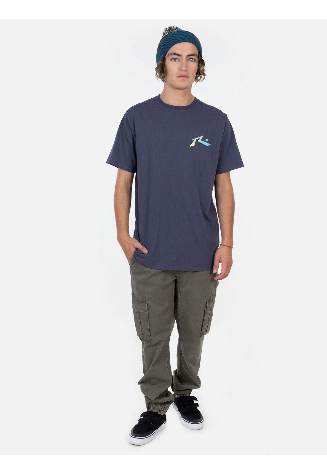 Polera OLD TV SS TEE Hombre Azul Rusty-4