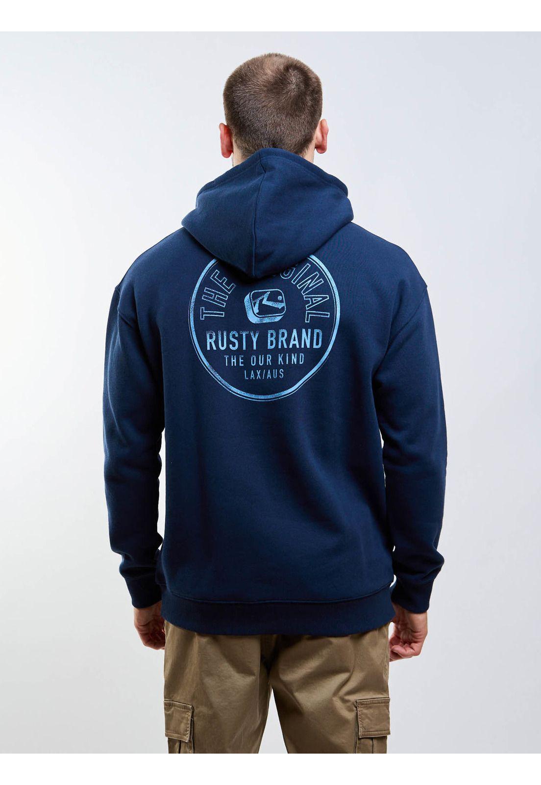 Poleron Canguro Original Rusty Hoodie Azul Hombre Rusty-1