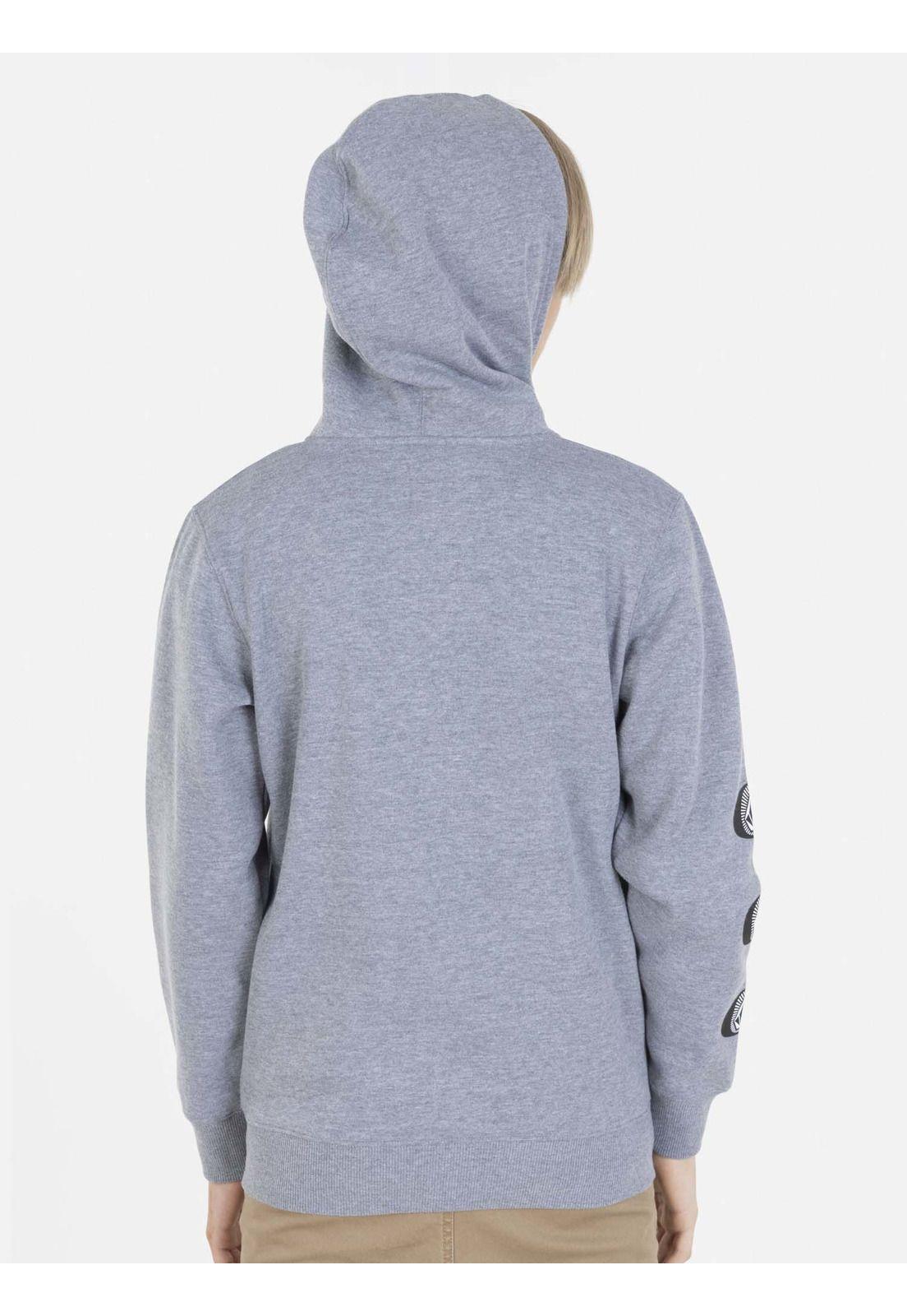 Poleron STONE FULL ZIPPER Juvenil Gris Volcom-1