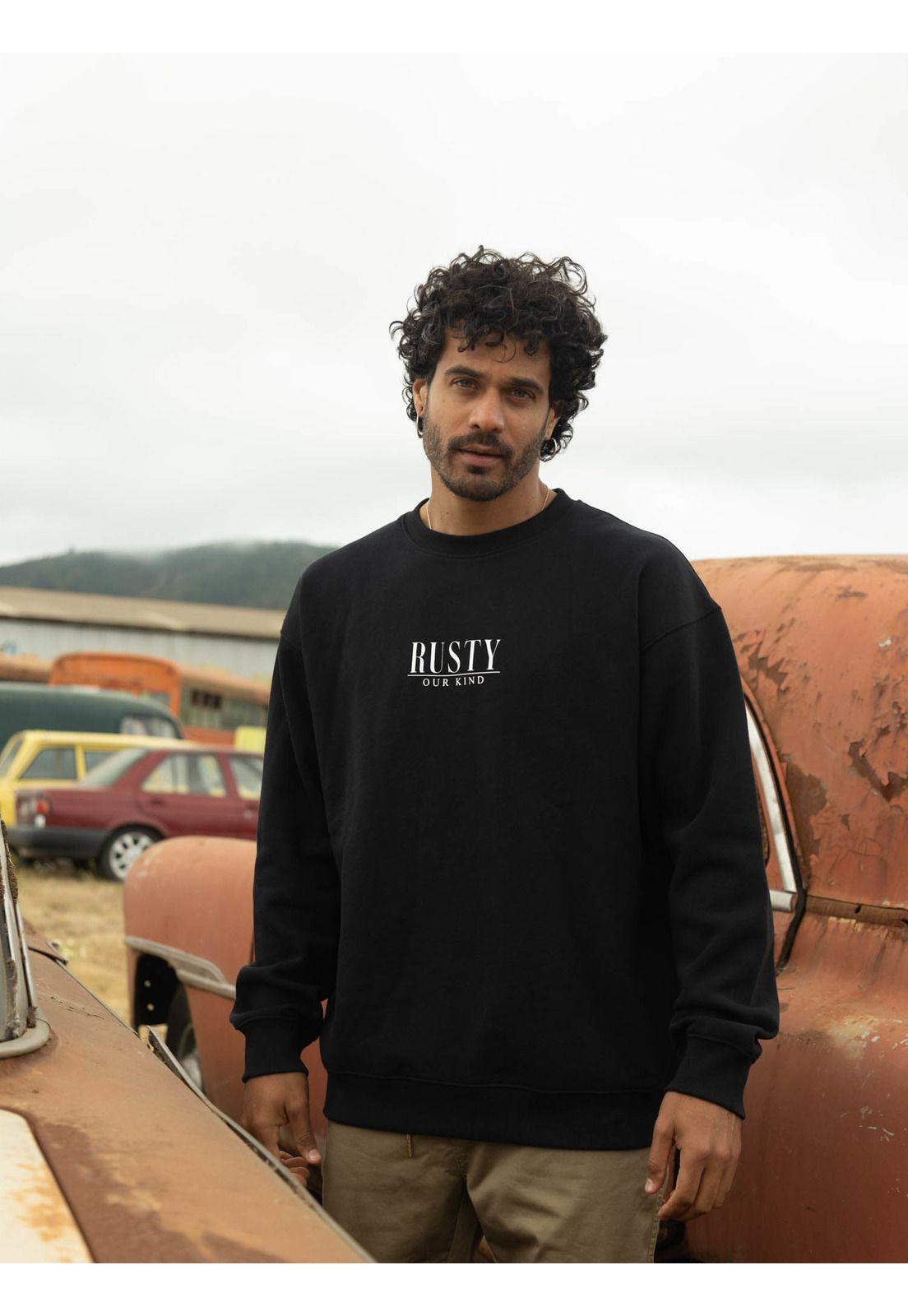 Poleron CR Dead Smyle Crew Negro Hombre Rusty-2