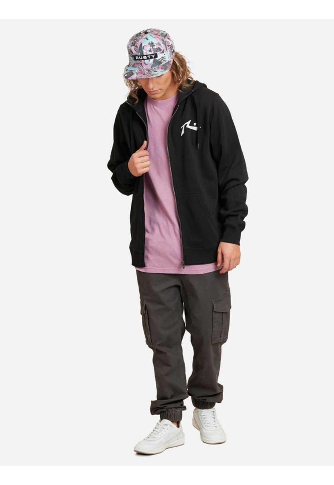 Poleron The R Fill Zip Gris Hombre Rusty-3