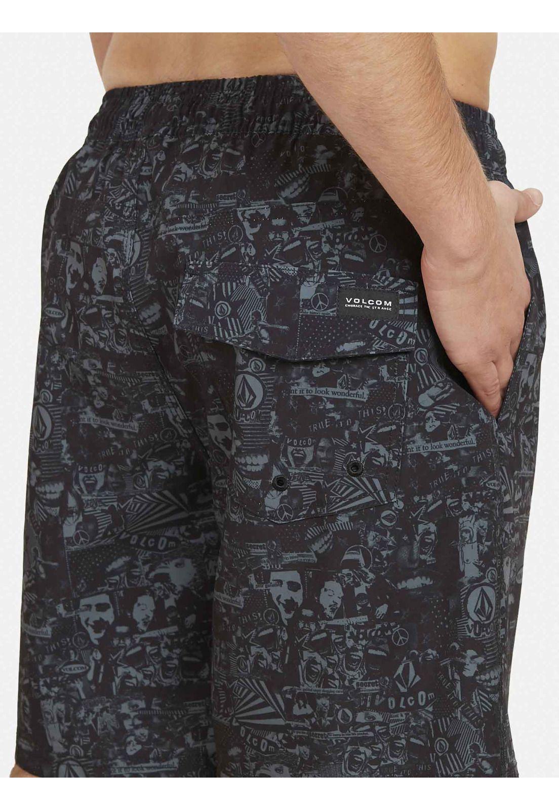 Traje de Baño JAPAN COLLAGE ELASTIC WAIST SHORT Hombre Negro Volcom-2