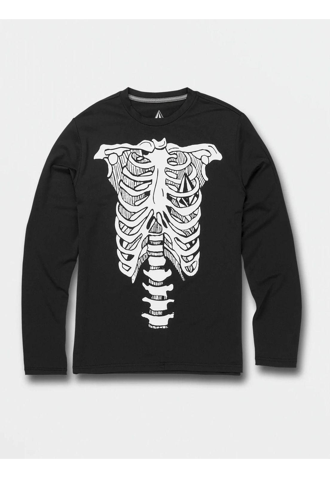 Polera SKELETON LS Infantil Negro Volcom-0