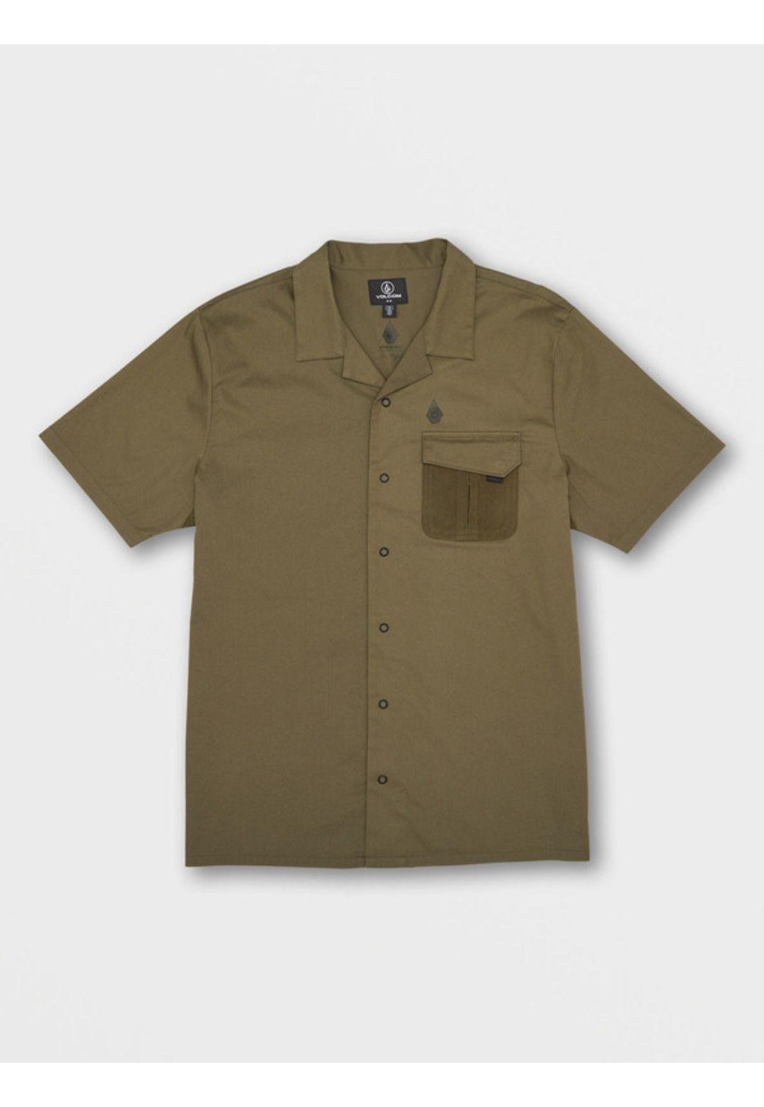 Camisa Skate Vitals Alec M Ss  Hombre Verde Volcom-0