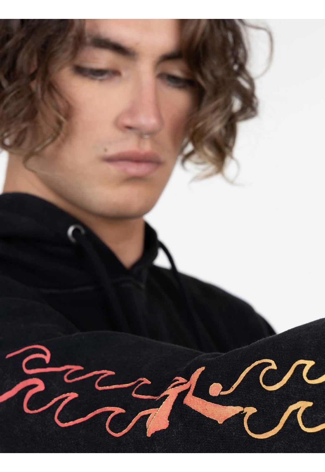 Poleron ARCANE ACID  HOODIE Hombre Negro Rusty-2