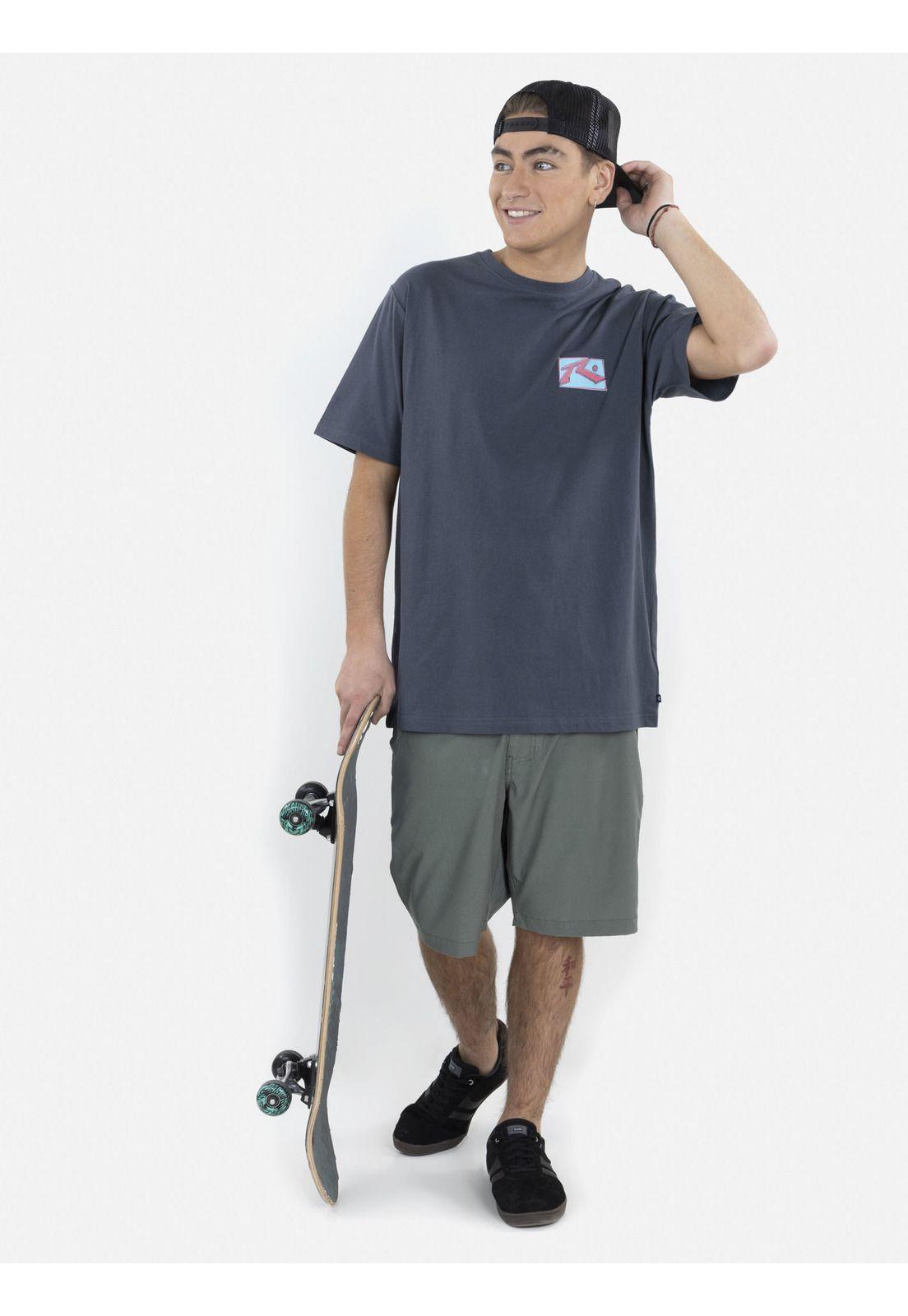 Polera Rough SS tee Hombre Gris Rusty-2