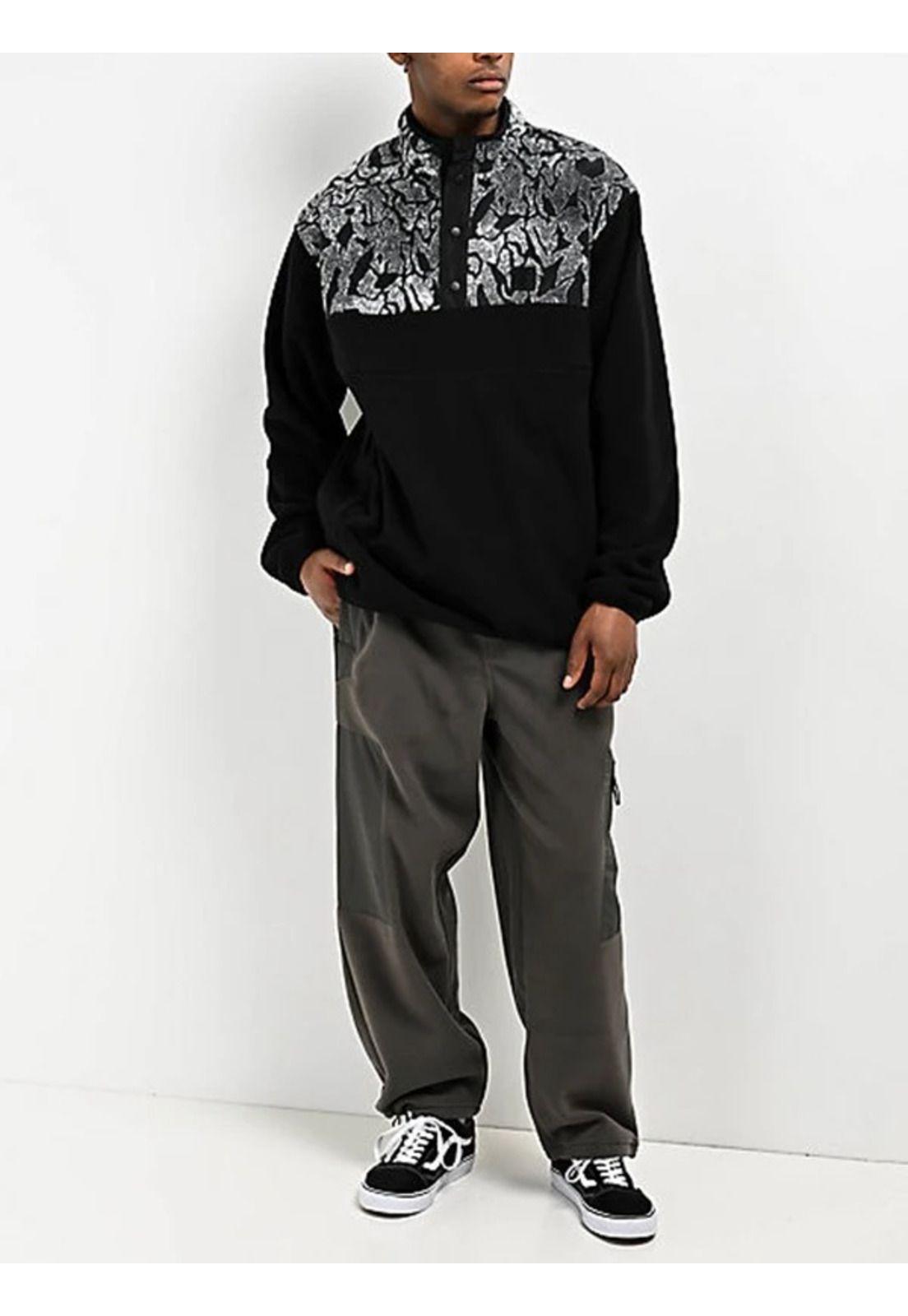 Poleron Polar Mock Neck Negro Hombre Volcom-0