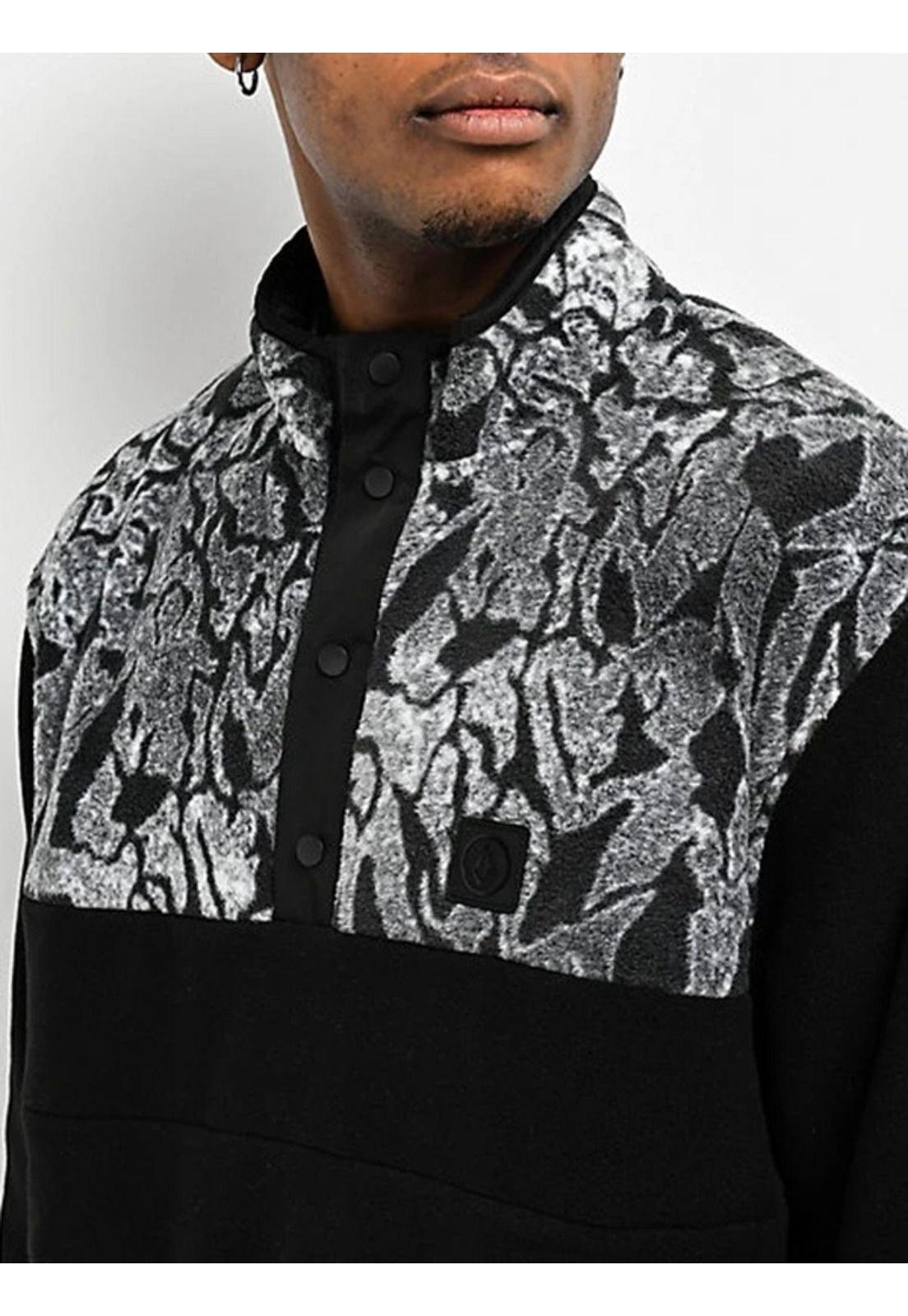 Poleron Polar Mock Neck Negro Hombre Volcom-1