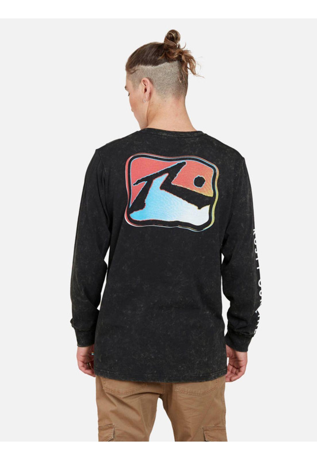 Polera Melt logo LS tee Negro Hombre Rusty-1