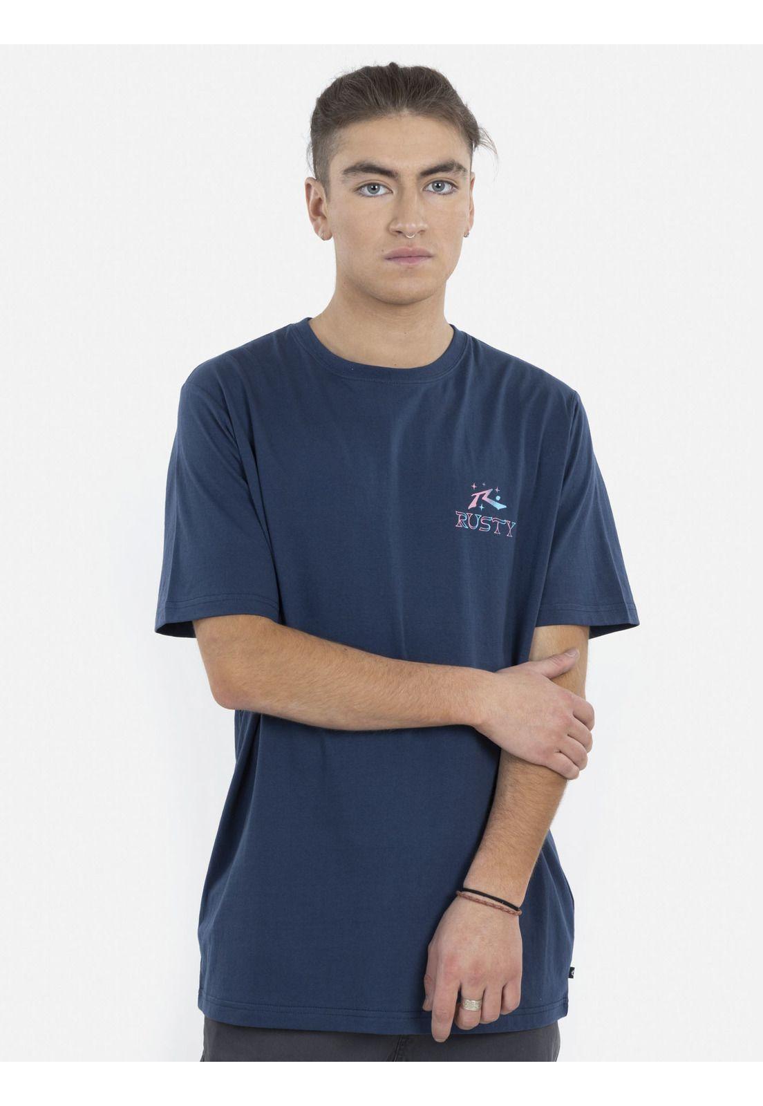 Polera Calaca os SS tee Hombre Azul Rusty-0