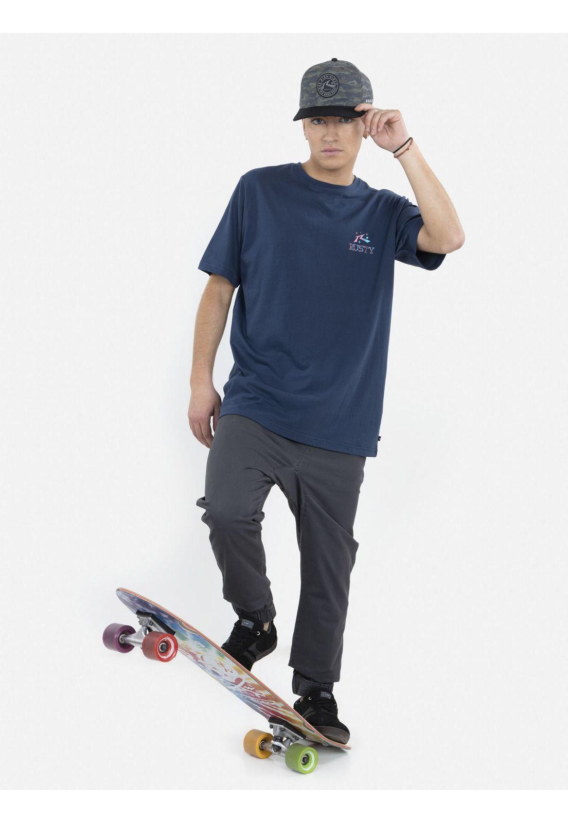 Polera Calaca os SS tee Hombre Azul Rusty-2