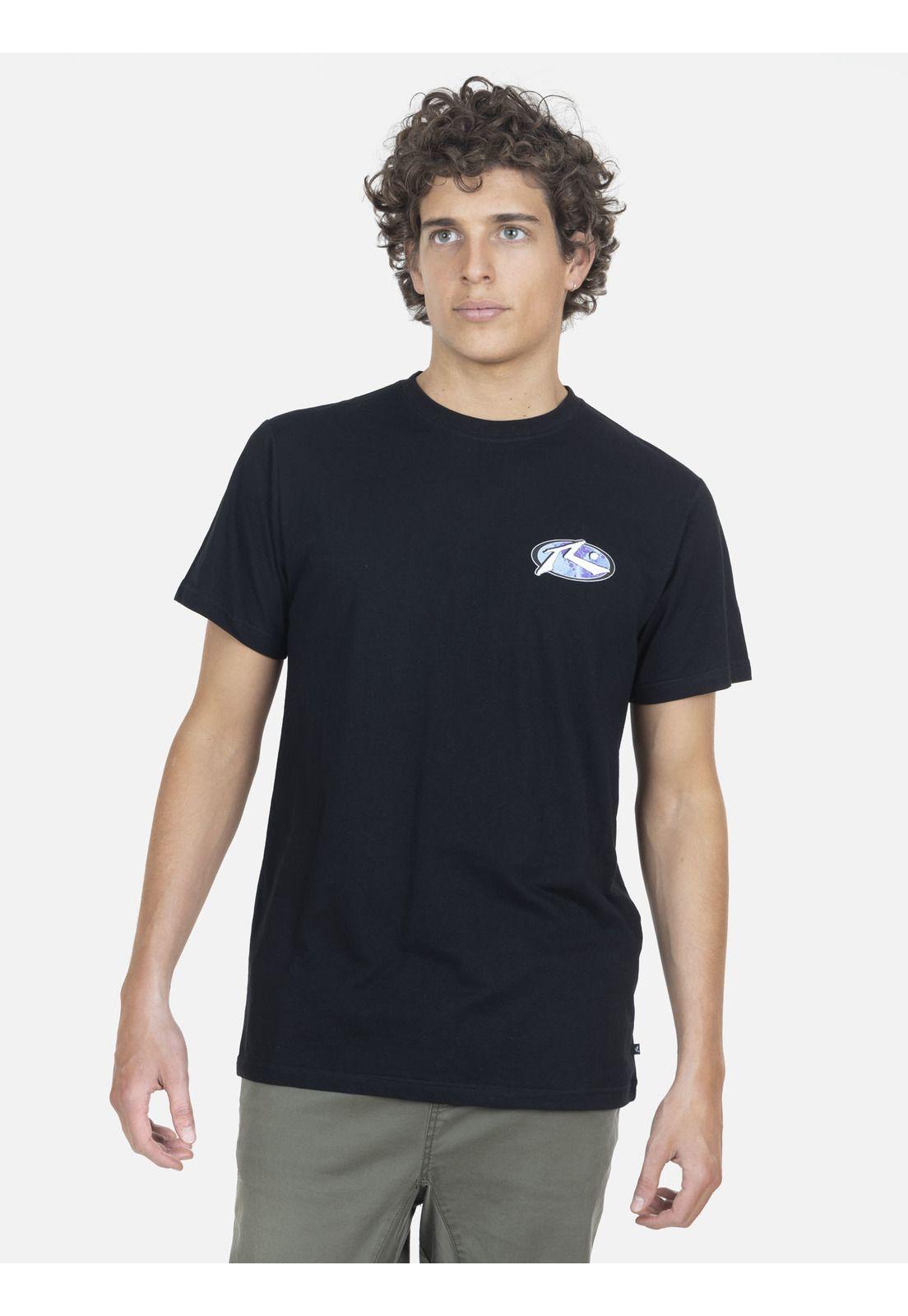 Polera Hombre OVAL S/S TEE Negro Rusty-0