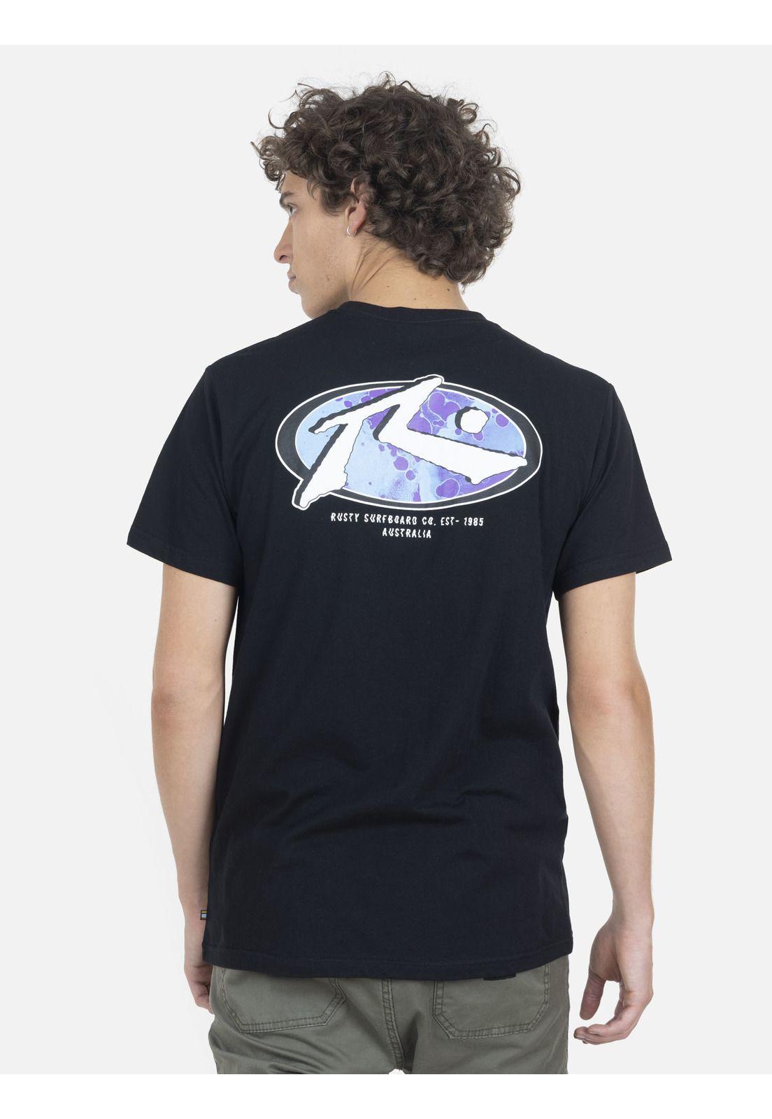 Polera Hombre OVAL S/S TEE Negro Rusty-1