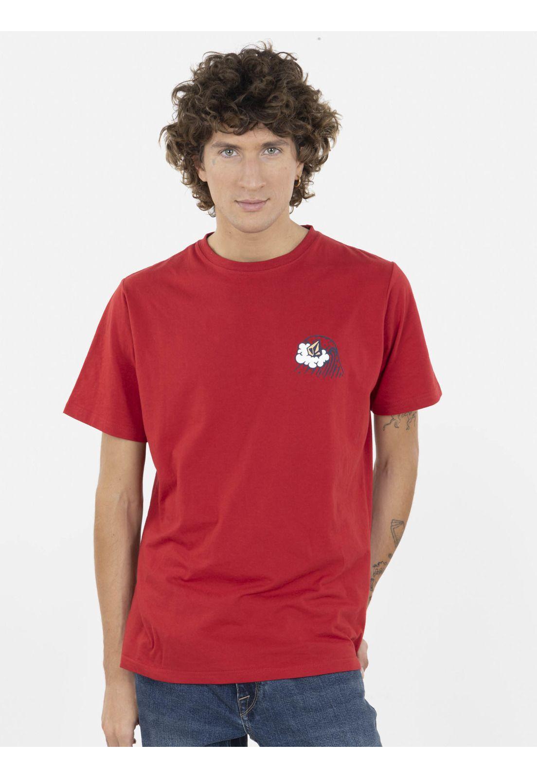 Polera BEACH BREAK SS TEE Hombre Rojo Volcom-0