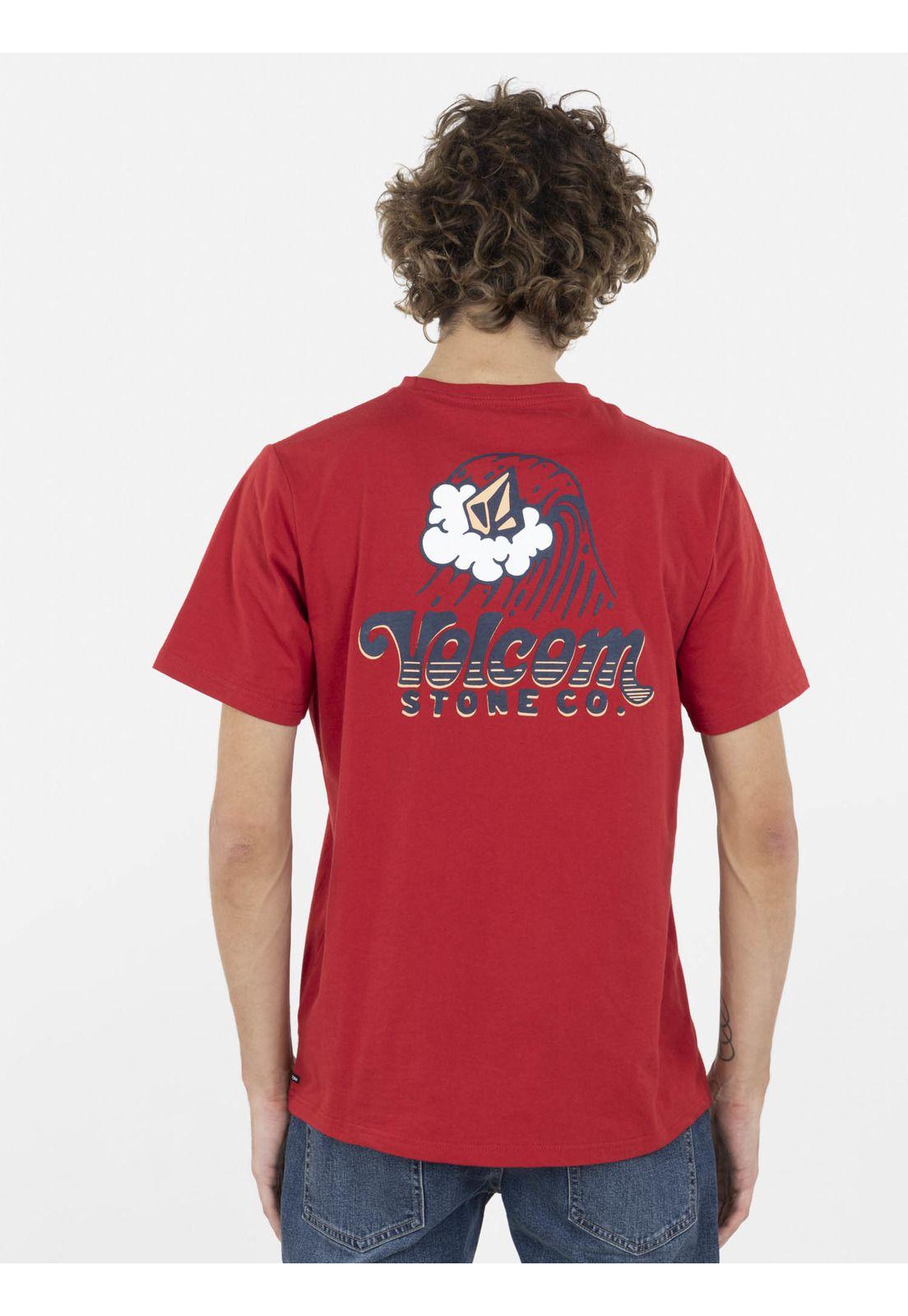Polera BEACH BREAK SS TEE Hombre Rojo Volcom-1