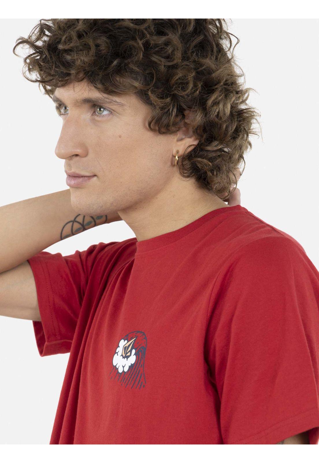 Polera BEACH BREAK SS TEE Hombre Rojo Volcom-2