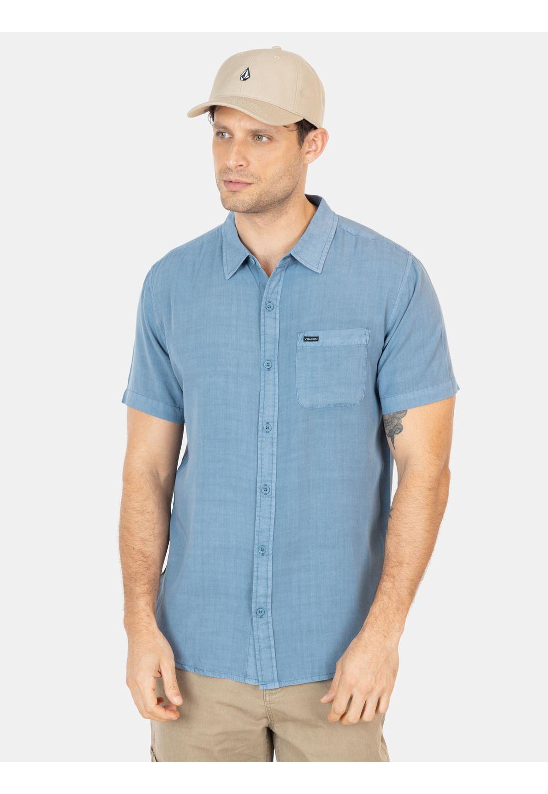 Camisa MC Barlo Celeste Hombre Volcom-0
