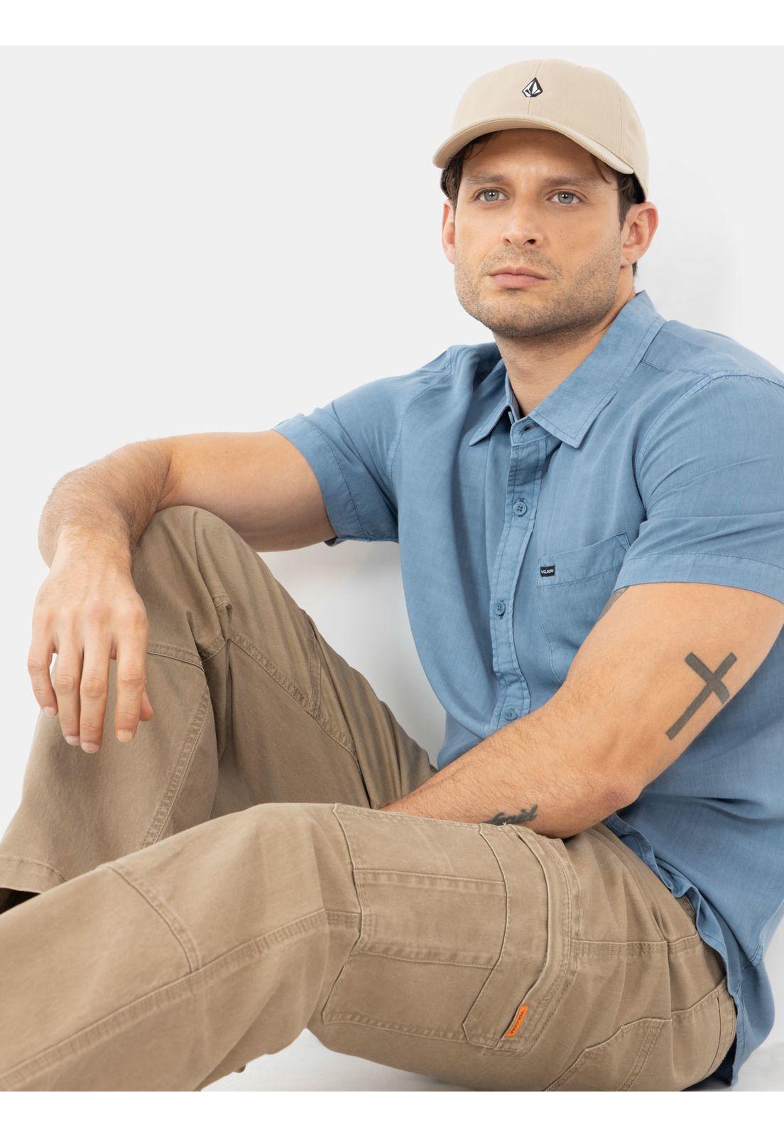 Camisa MC Barlo Celeste Hombre Volcom-2