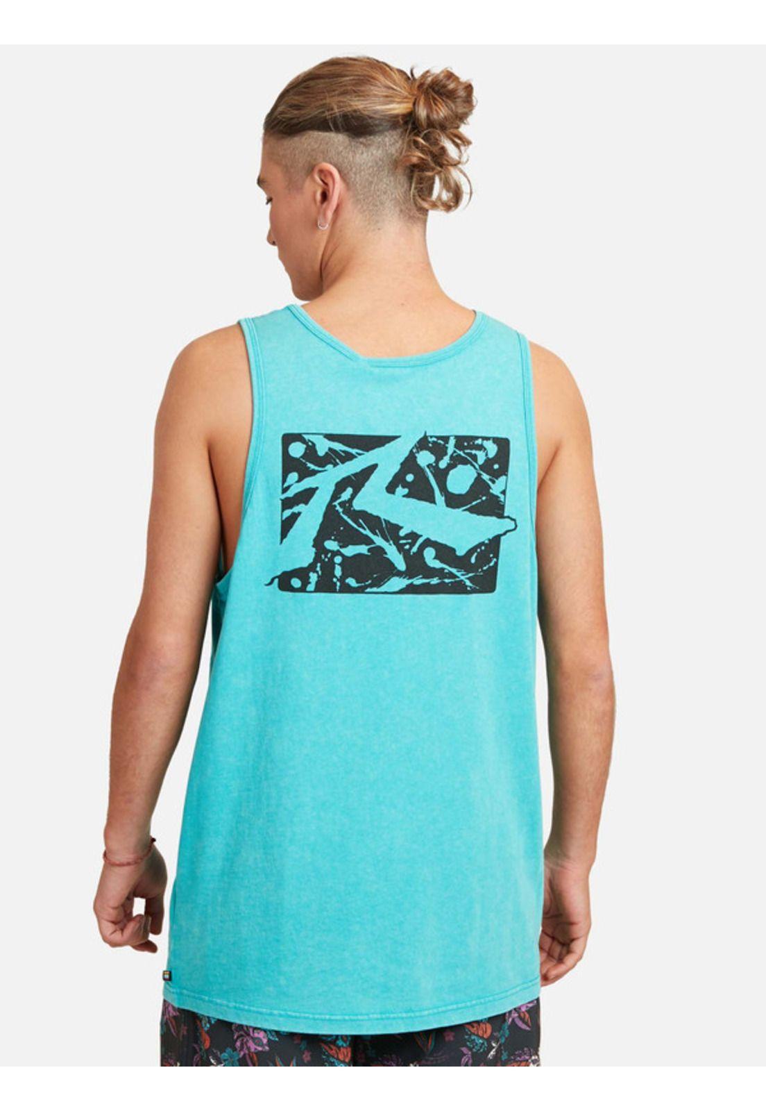 Polera Splat Down Acid Tank Celeste Hombre Rusty-1