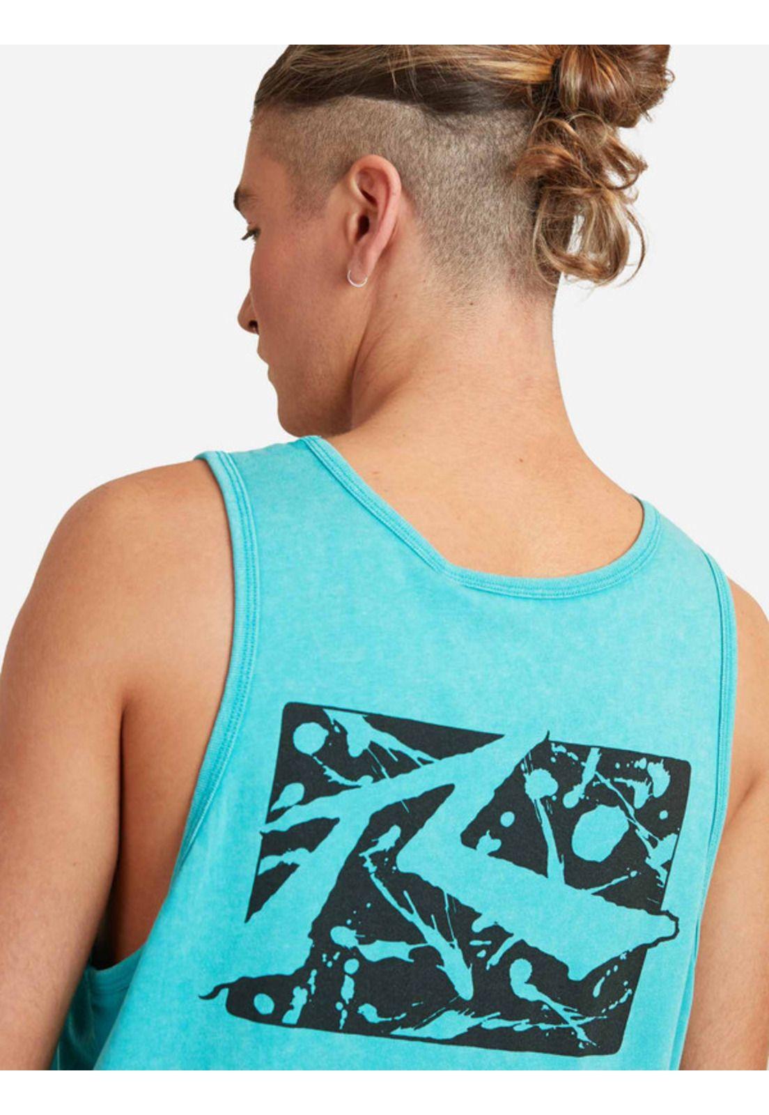 Polera Splat Down Acid Tank Celeste Hombre Rusty-2