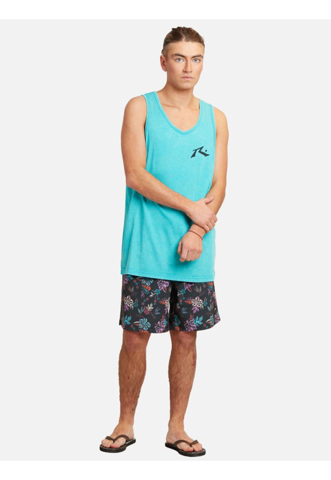 Polera Splat Down Acid Tank Celeste Hombre Rusty-3