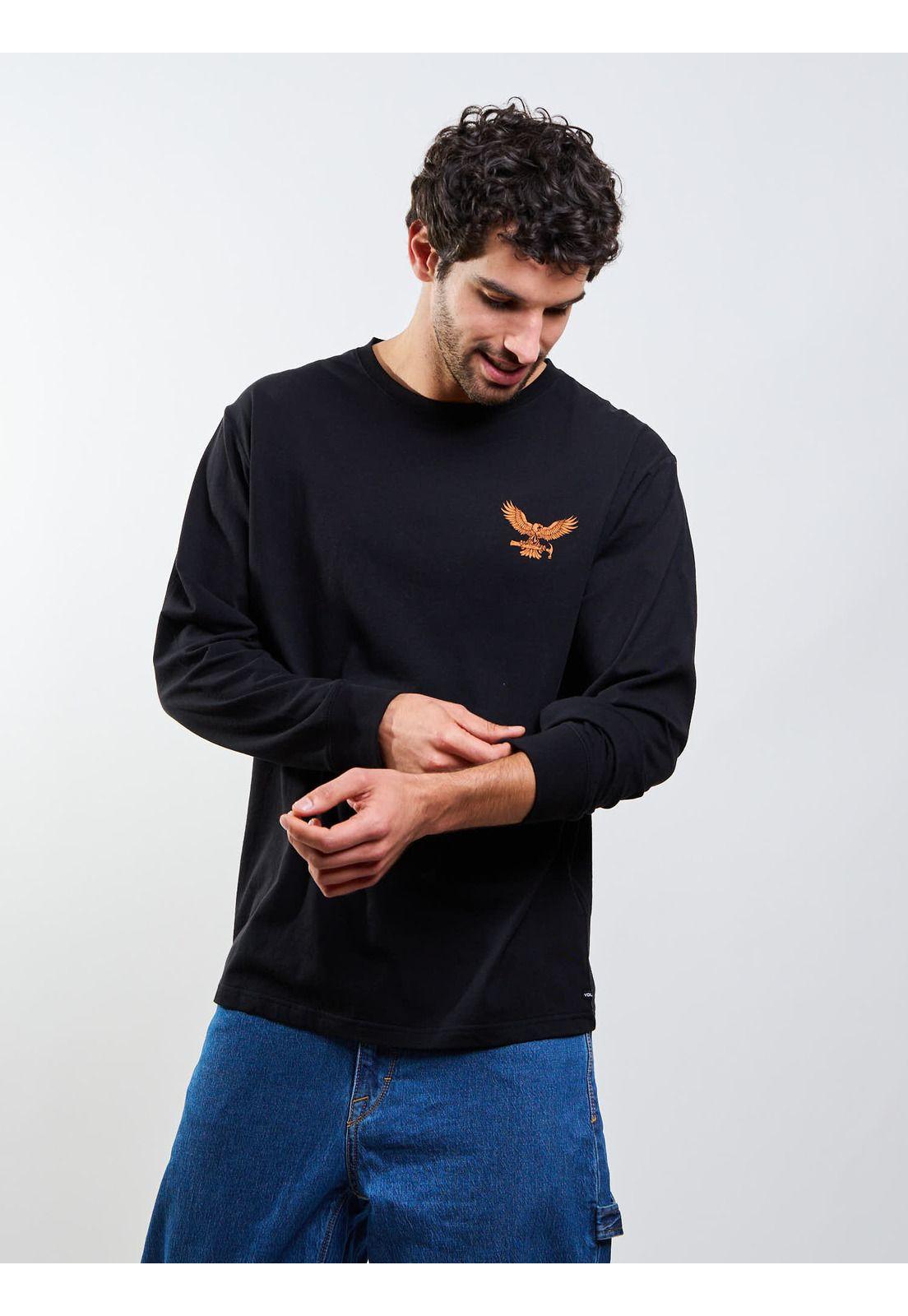 Polera ML Hammered Negro Hombre Volcom-4