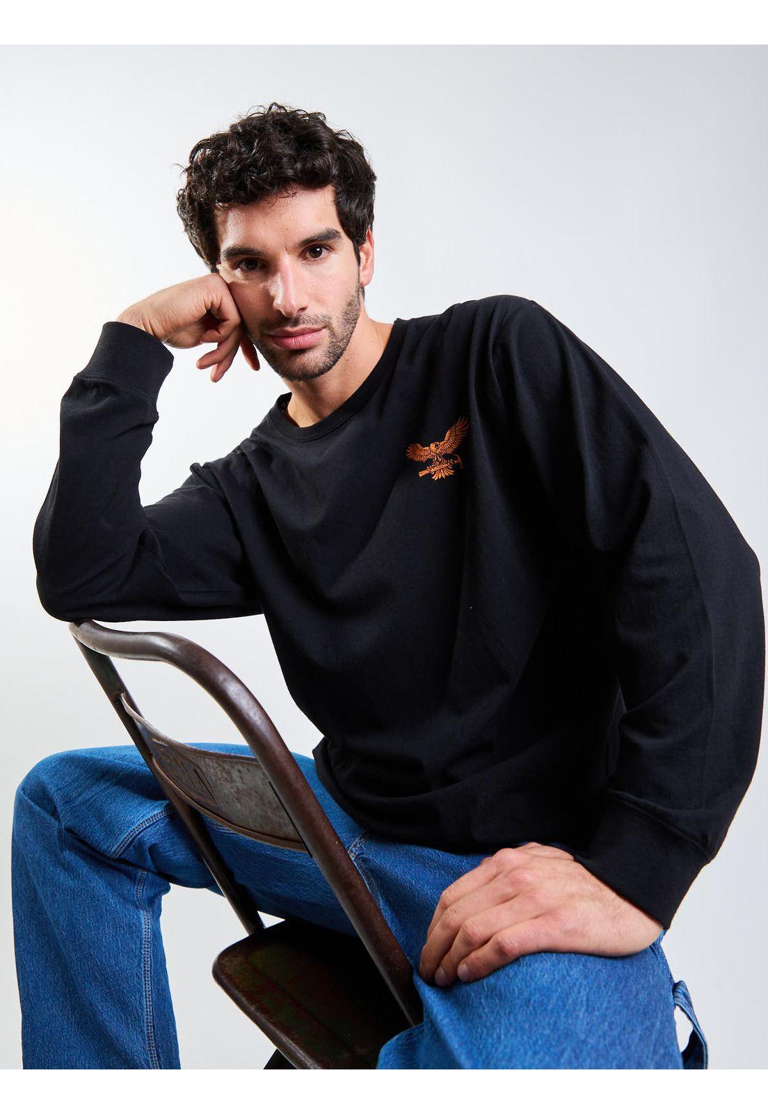 Polera ML Hammered Negro Hombre Volcom-5