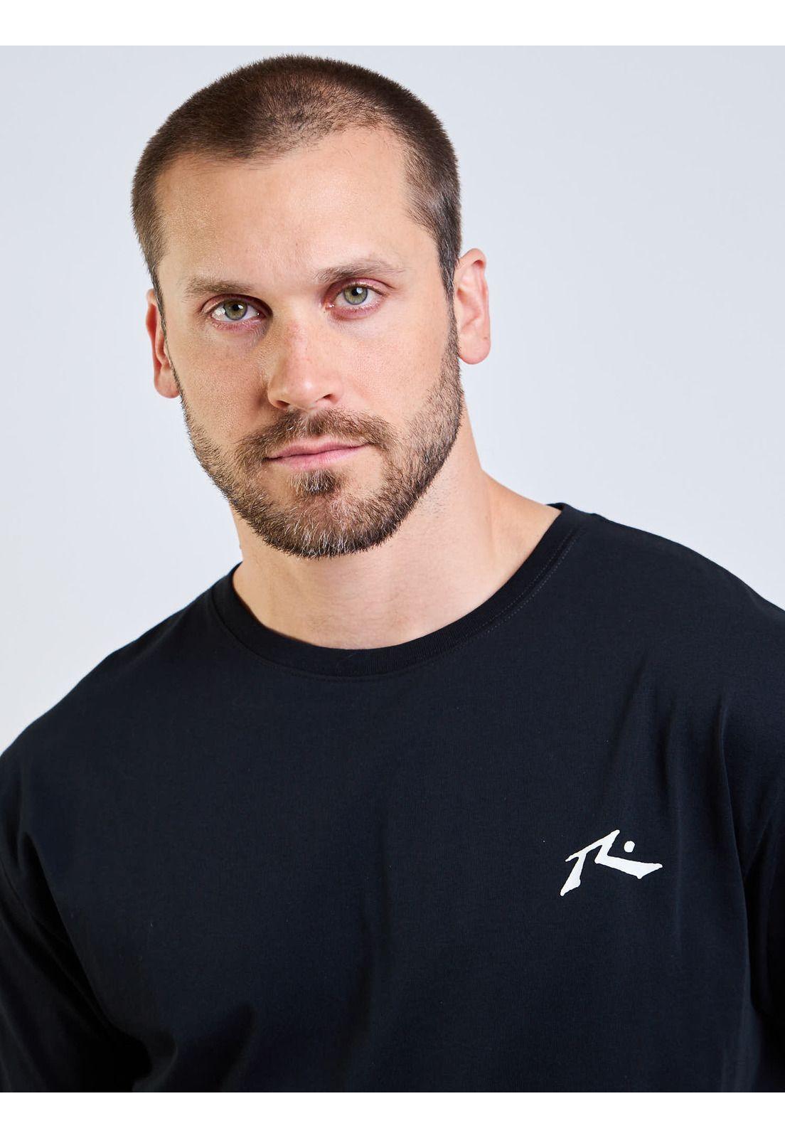 Polera MC Tiny R Logo Negro Hombre Rusty-3