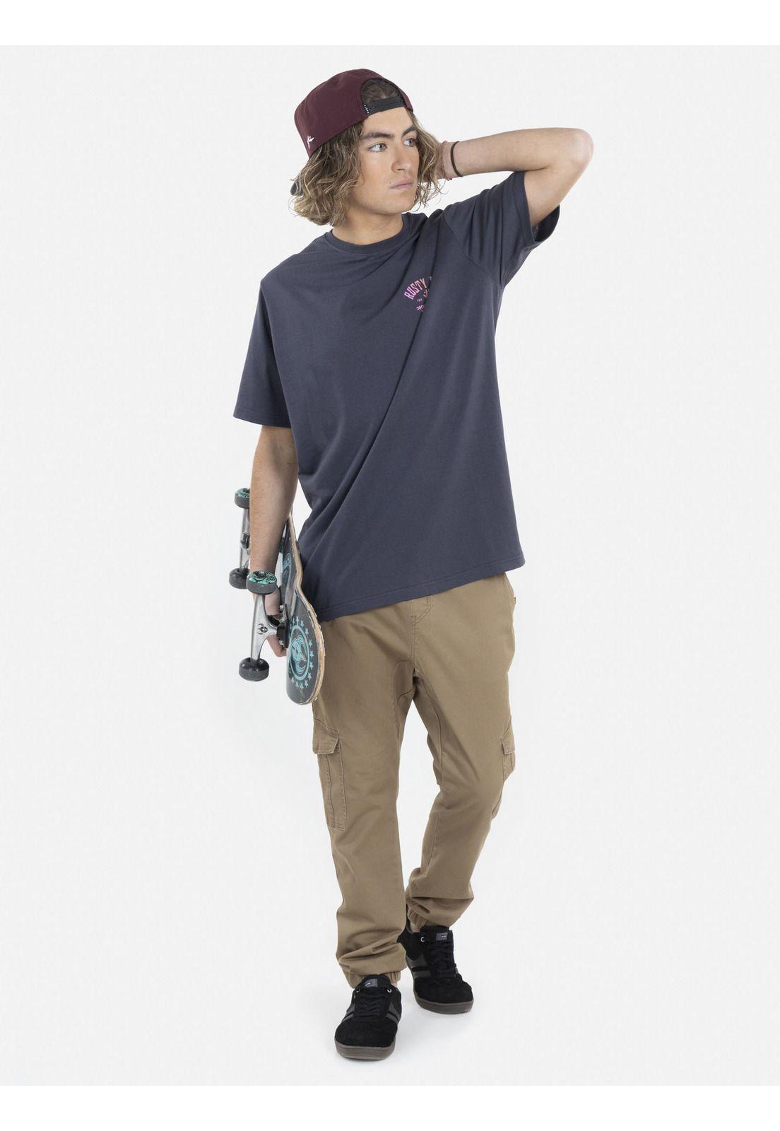 Polera Duble Rusty SS tee Hombre Gris Rusty-2